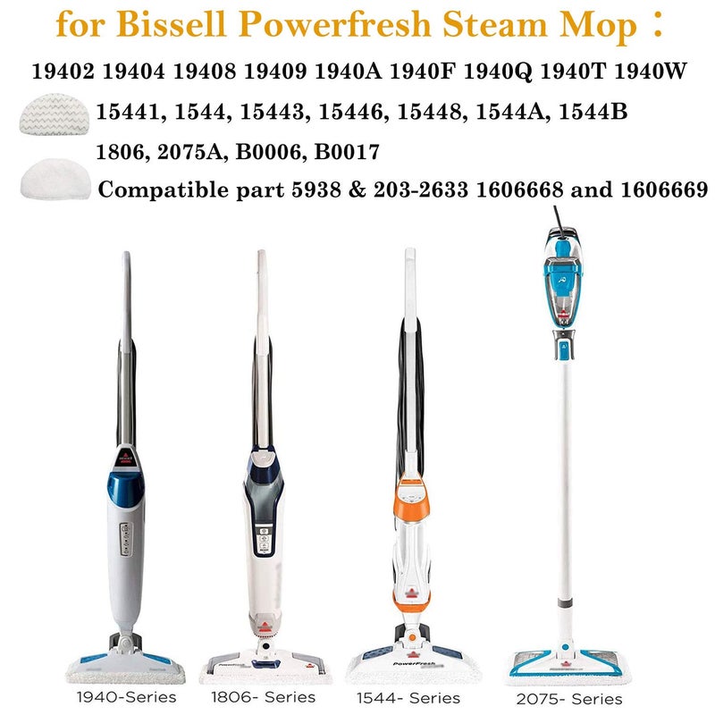 FFsign 6 Pack Replacement Steam Mop Pads for Bissell Powerfresh Steam Mop 1940 1440 1544 1806 2075 Series, Model 19402 19404 19408 19409 1940a 1940f 1940q 1940t 1940w B0006 B0017,Washable Cleaning Pad - Image 4